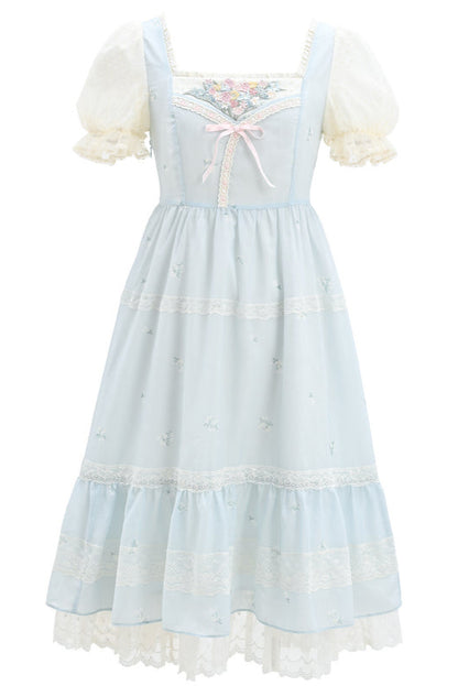 スイートガーリーライトパフスリーブワンピース