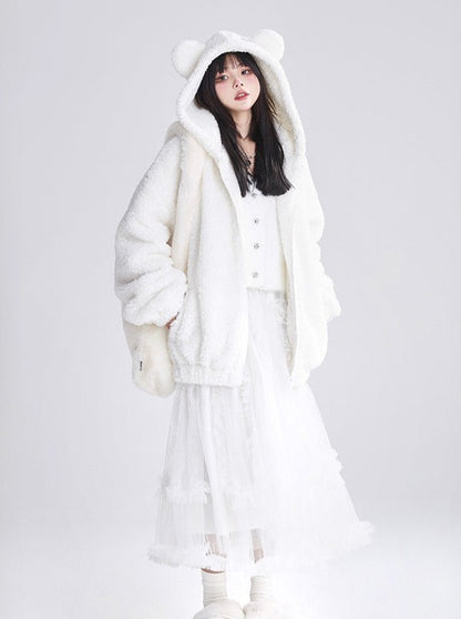 Lamb Wool Bear Fur Coat