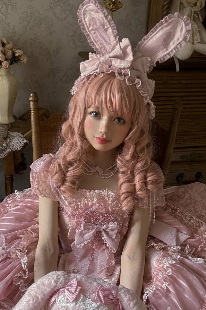 【6月20日予約締切】ピンク/ブルースイートラビットリボンフェアリープリンセスシリーズアクセサリー（うさ耳ヘアバンド・サッシュ）