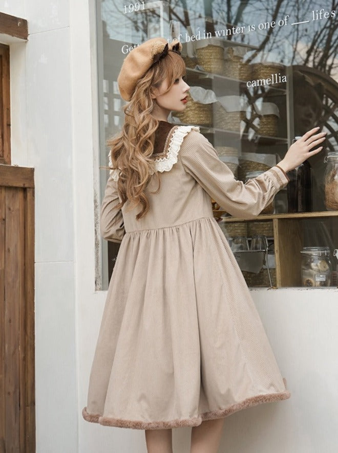 Coco Diary Volume Dress x Girly Coat + Ruffle Skirt