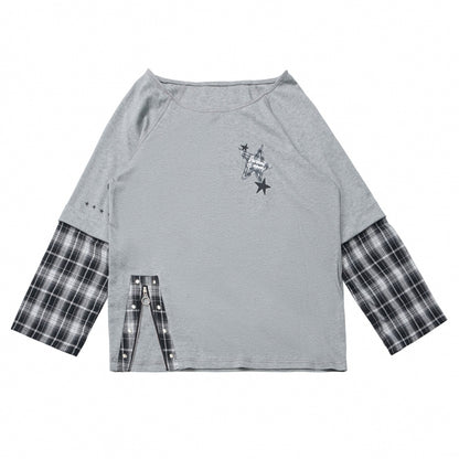 チェックデザイントップス+アシメトップス+パンツ+スカート+ベルト