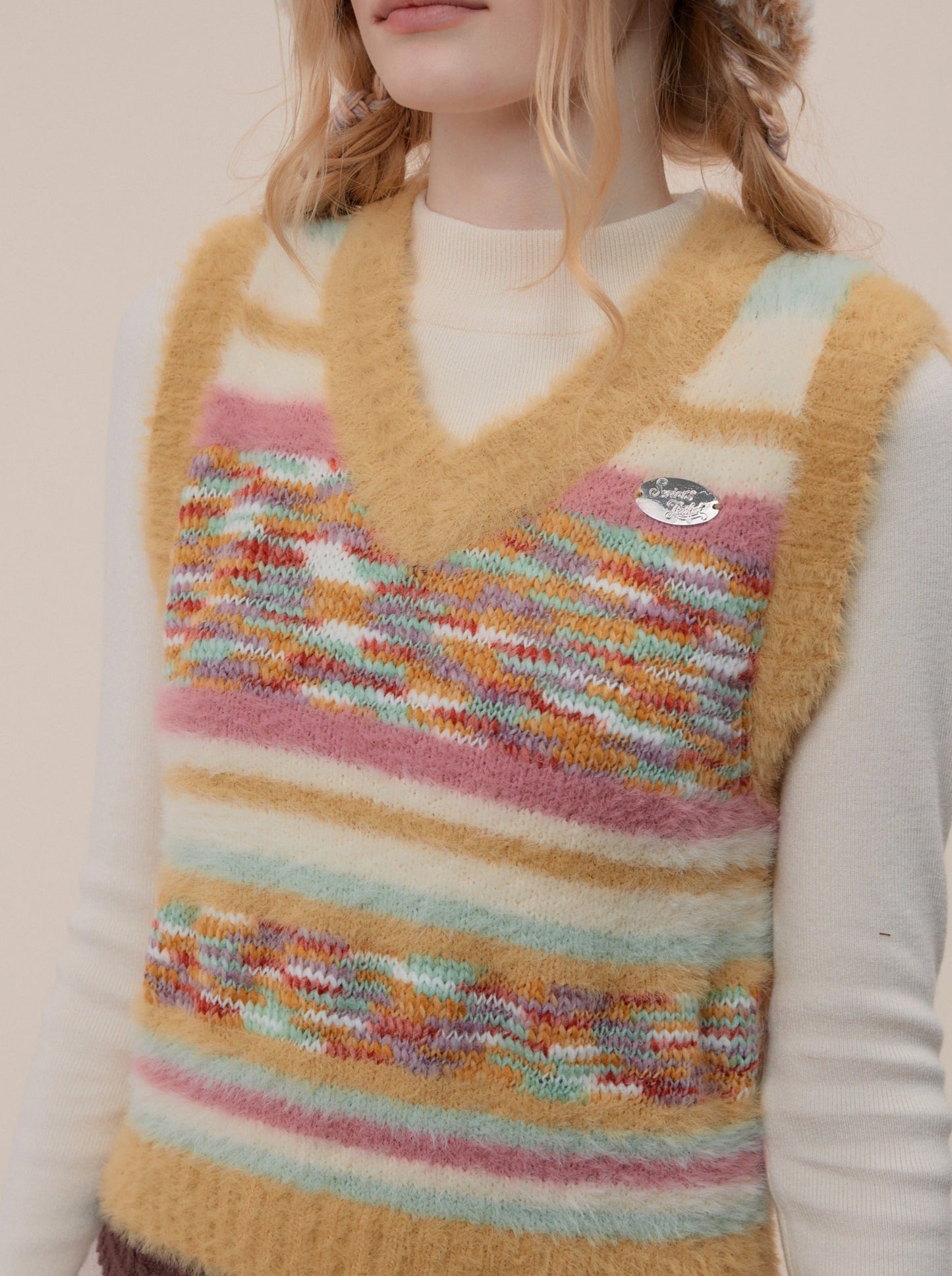 Colorful Dot American Retro Knit Vest