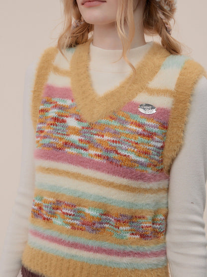 Colorful Dot American Retro Knit Vest