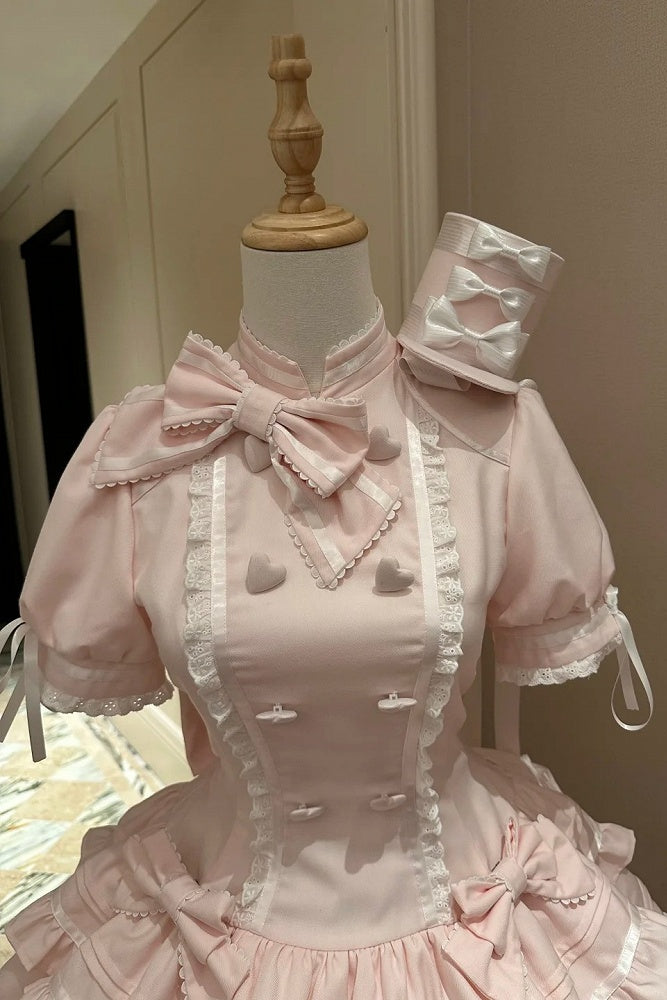 【10月23日予約締切】Pink Sweet Lolita Series Accessories (Jewel Ribbon Brooch + Ribbon Hat + Wrist Cuffs)