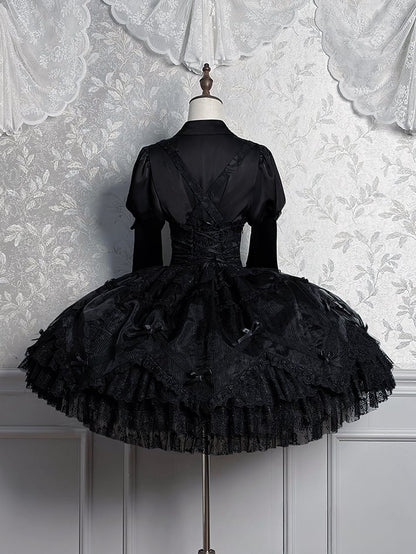 【12月8日予約締切】Black Mist Banquet ゴシックレースジュリエットスリーブシャツ