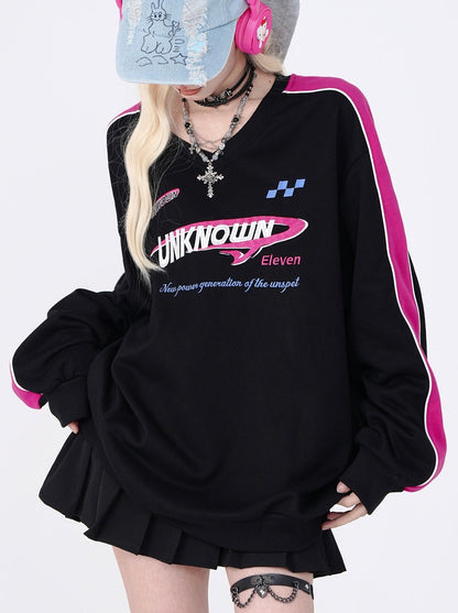 Rock Round Neck Pullover Sweatshirt