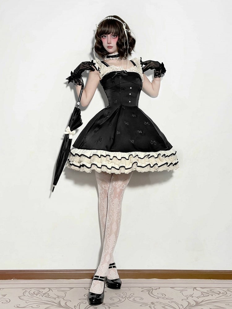 【1月29日予約締切】エレガントルージュロリータフリルリボンサスドレス＋チョーカー