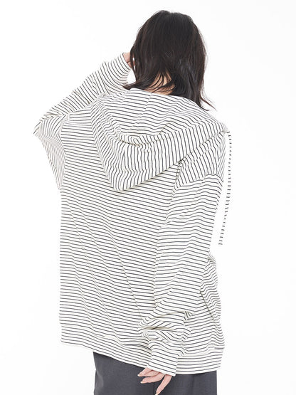 Mode Striped Hooded Hoodie