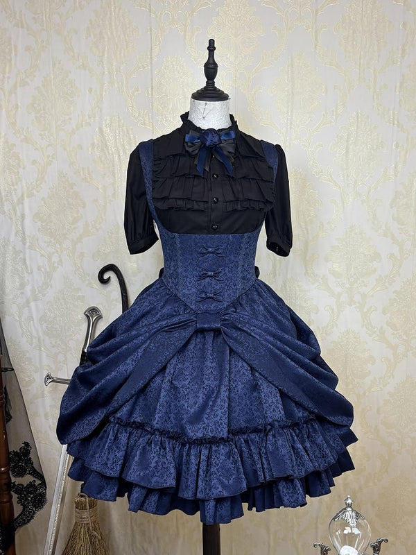 [Pre-order Deadline: April 18] Dark Pattern Gothic Lolita Purple Lace Corset Dress