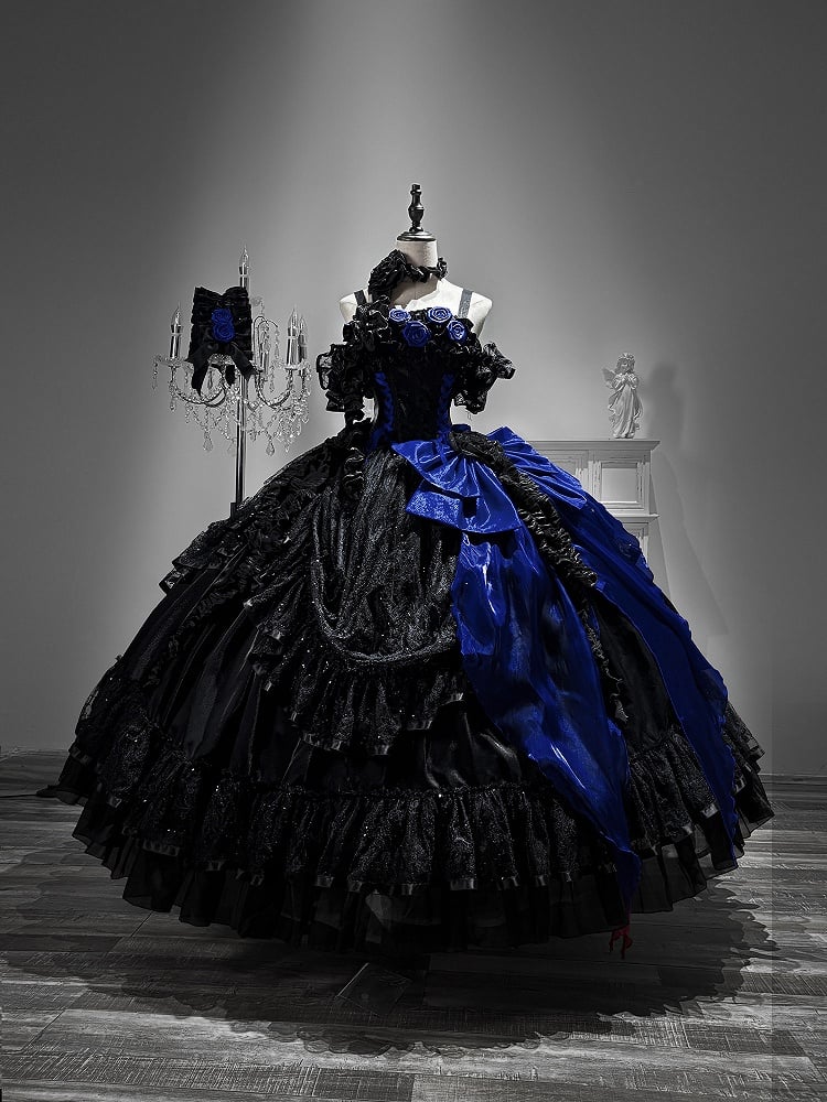 [Pre-order] Gothic Rose Wedding Lolita Gorgeous Tiered Corset JKS Dress