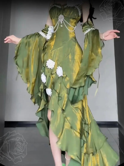 Amour Rose Burgundy Wizard of Oz Serena Purple Mermaid Dress Set