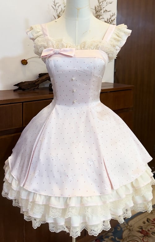 【1月29日予約締切】エレガントスイートロリータフリルリボンサスドレス＋チョーカー