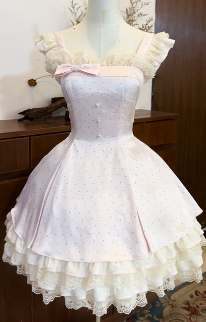 【1月29日予約締切】エレガントスイートロリータフリルリボンサスドレス＋チョーカー