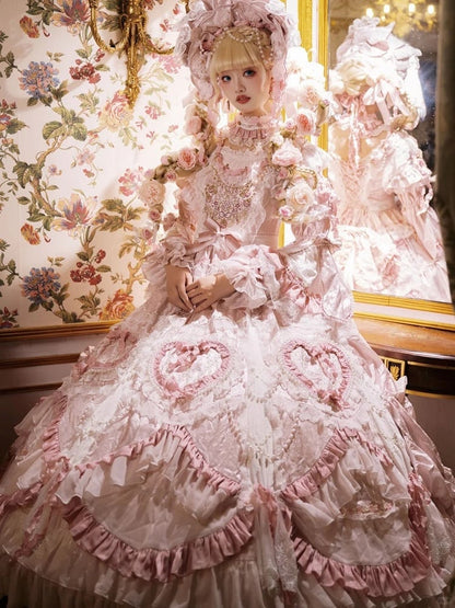 【2月22日予約締切】アンティークベリーローズロマンティックファンタジーロリータロングドレス