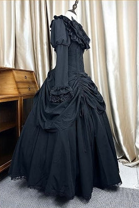 【1月3日予約締切】Return of the Witchesダークゴシックローズラッフルトップス＋プルアップコルセットスカート