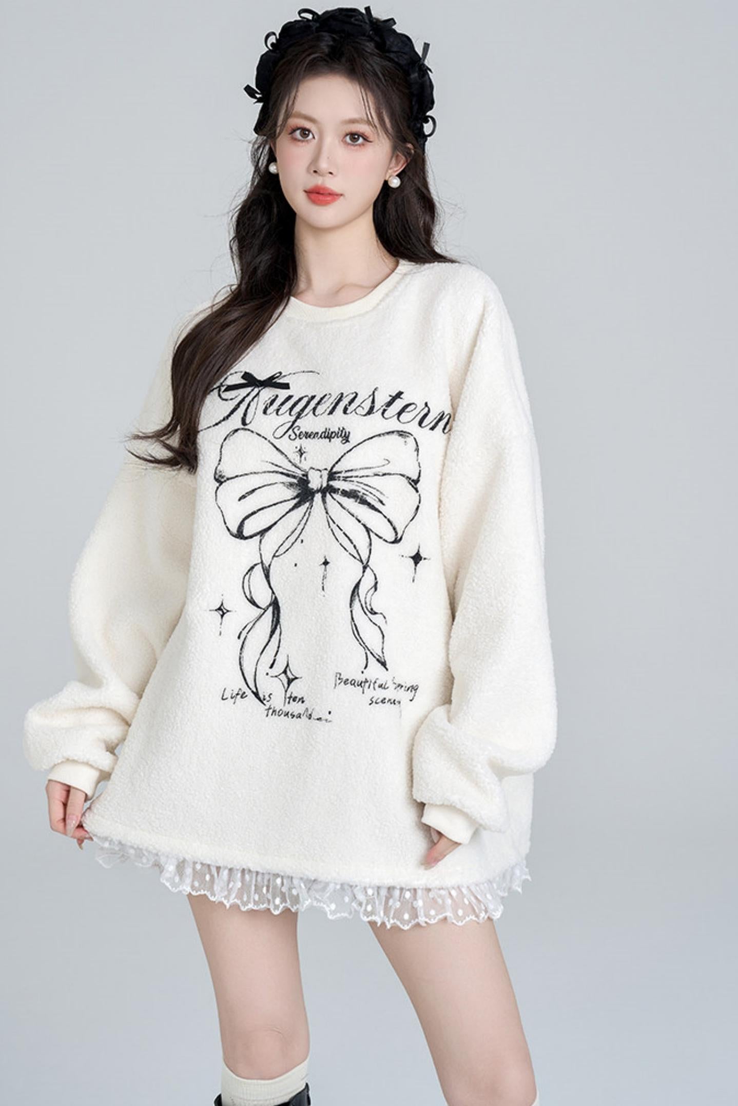 Ribbon Loose Lace Top