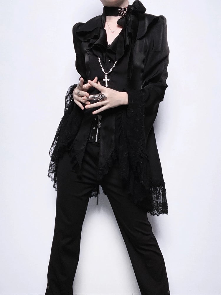 【12月20日予約締切】バタフライシャドースタンドカラーゴシックエレガントプリンスシャツ