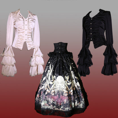 クトゥルフゴシックダークロリータシャツ+スカート+テール+コルセット