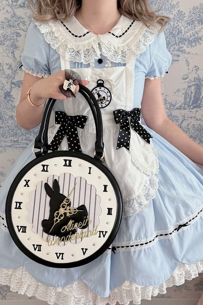 [Date limite de précommande : 16 juillet] Sac à main horloge lapin fantasy Alice (avec bandoulière)