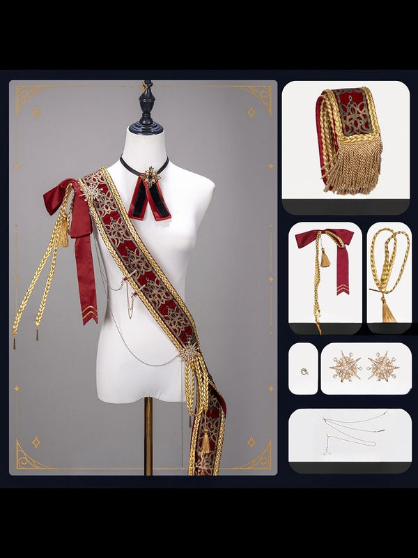 【12月7日予約締切】５ Colors Royal Prince-Style Military Lolita Series Accessories (Sash, Detachable Fur Collar)