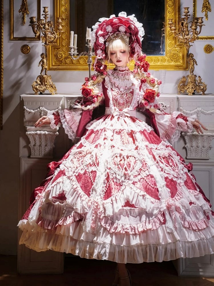 【2月22日予約締切】アンティークベリーローズロマンティックファンタジーロリータロングドレス