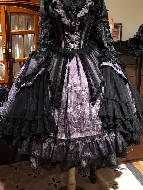 【10月30日予約締切】Purple And Black Gothic Lolita Series Accessories (Choker, Bat Wing Train, Detachable Princess Sleeves, Bunny Ear Hat, Witch's Hat)