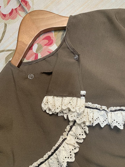 【12月23日予約締切】トワイライトレインロマンティックローズハイネックカラー付きフリルケープ