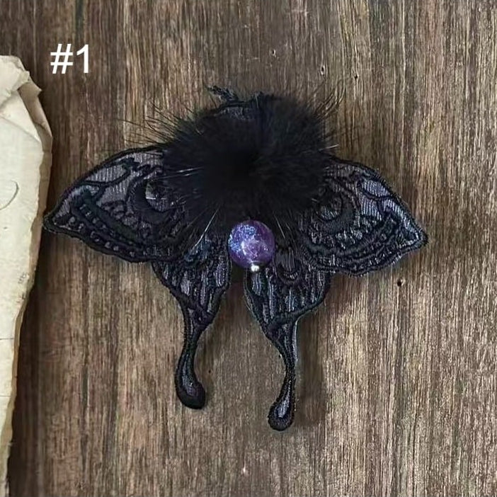 【9月13日予約締切】Purple/Dark Purple Gothic Lolita Elegant Iris Series Accessories(Bonnet / Hair clip with tassel / Hair clip / Brooch)