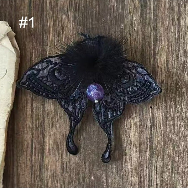 【9月13日予約締切】Purple/Dark Purple Gothic Lolita Elegant Iris Series Accessories(Bonnet / Hair clip with tassel / Hair clip / Brooch)