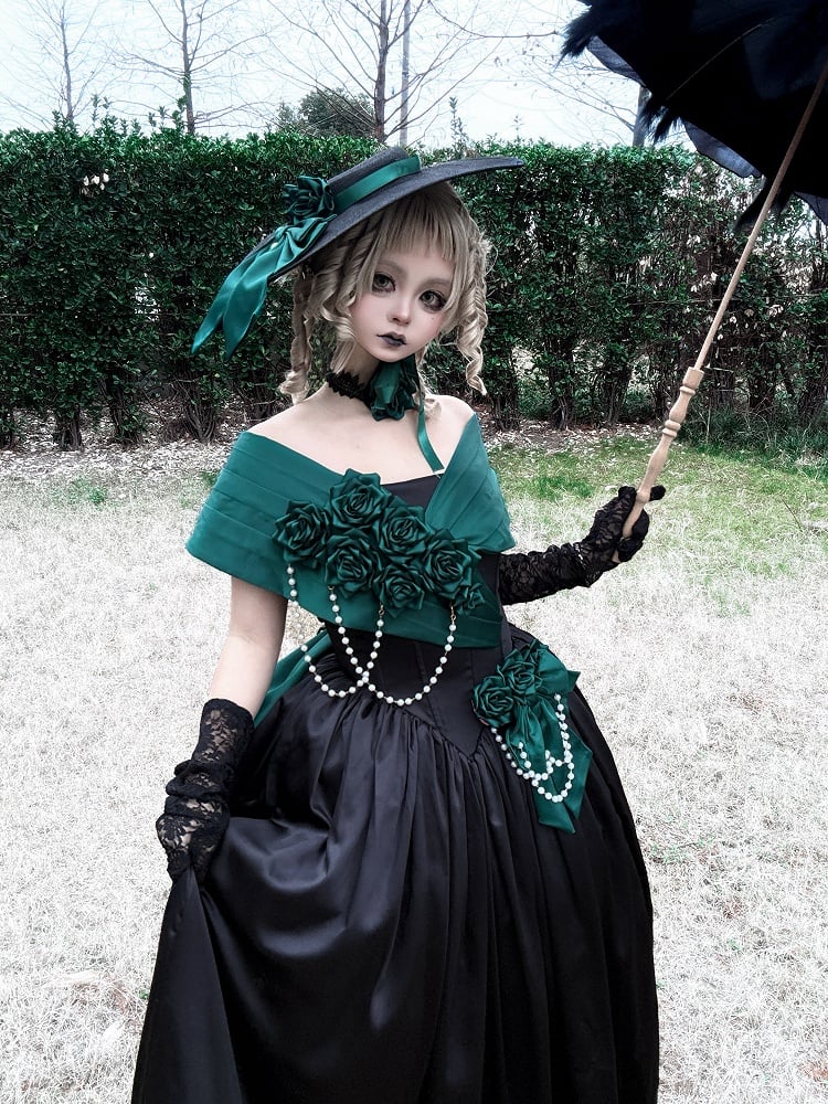 [Précommande jusqu'au 28 avril] Chapeau + accessoires de la série Princesse Rose Gothique Élégante