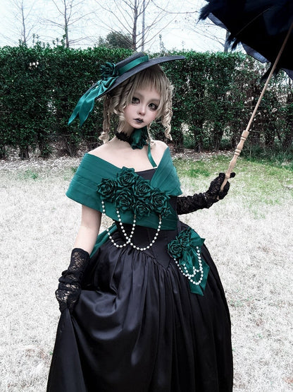 [Précommande jusqu'au 28 avril] Chapeau + accessoires de la série Princesse Rose Gothique Élégante