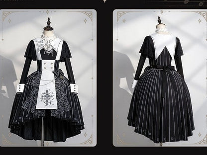 【2月26日予約締切】ゴシックエンブロイダリーストライプ懐中時計シスタードレスフルセット＋ヘッドドレス