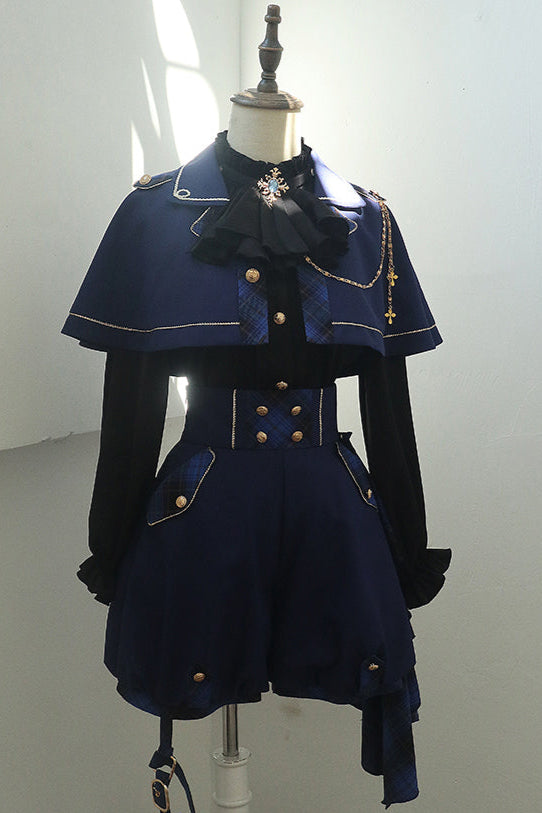 Prince Lolita blouse + shorts + check cassock
