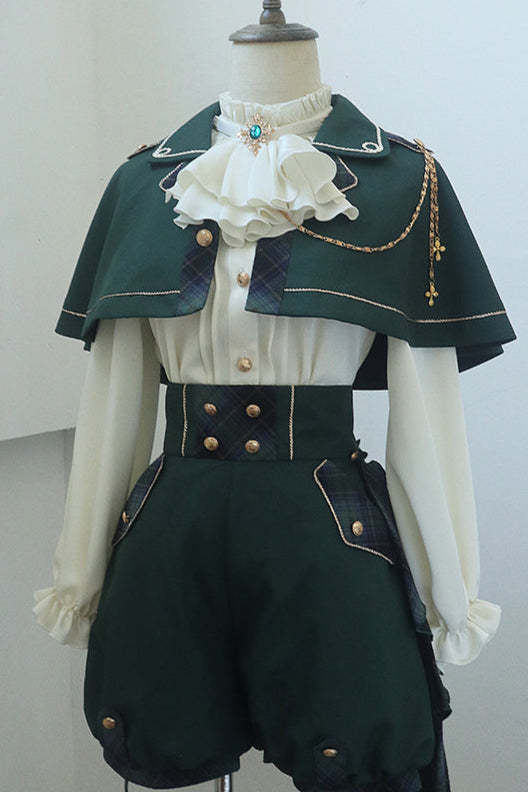 Prince Lolita blouse + shorts + check cassock