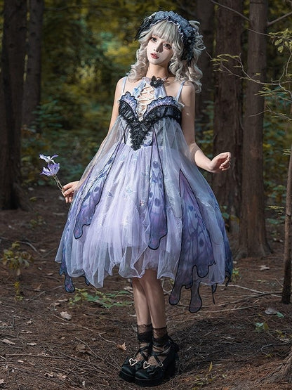 【12月16日予約締切】withered leaf butterfly2.0ゴシックロリータバタフライウイングドレスTypeA/B
