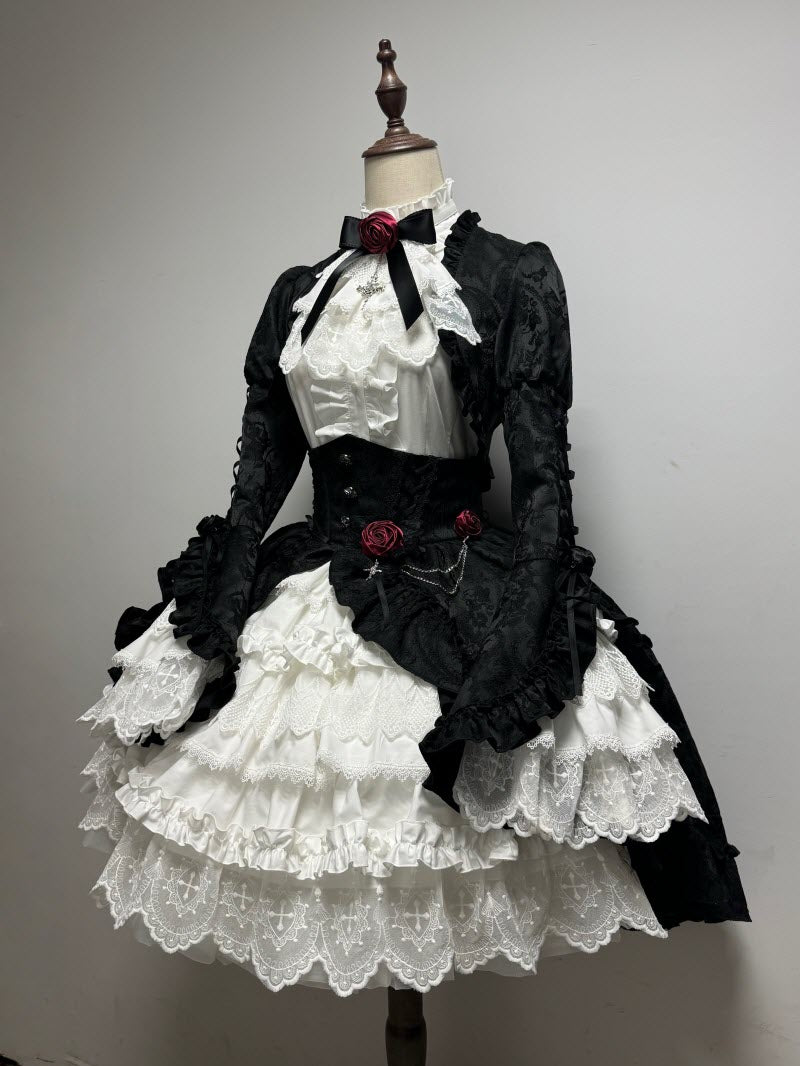 【12月26日予約締切】ブラッドムーンローズラッフルシャツ＋ゴージャスコルセットスカート＋ボレロジャケット＋ヘアバンド