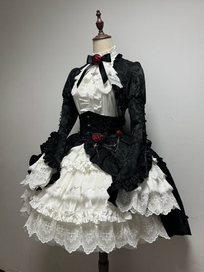 【12月26日予約締切】ブラッドムーンローズラッフルシャツ＋ゴージャスコルセットスカート＋ボレロジャケット＋ヘアバンド