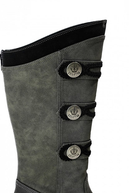 【9月7日予約締切】Black/White/Gray Gothic Lolita Prince Square Toe Retro Boots