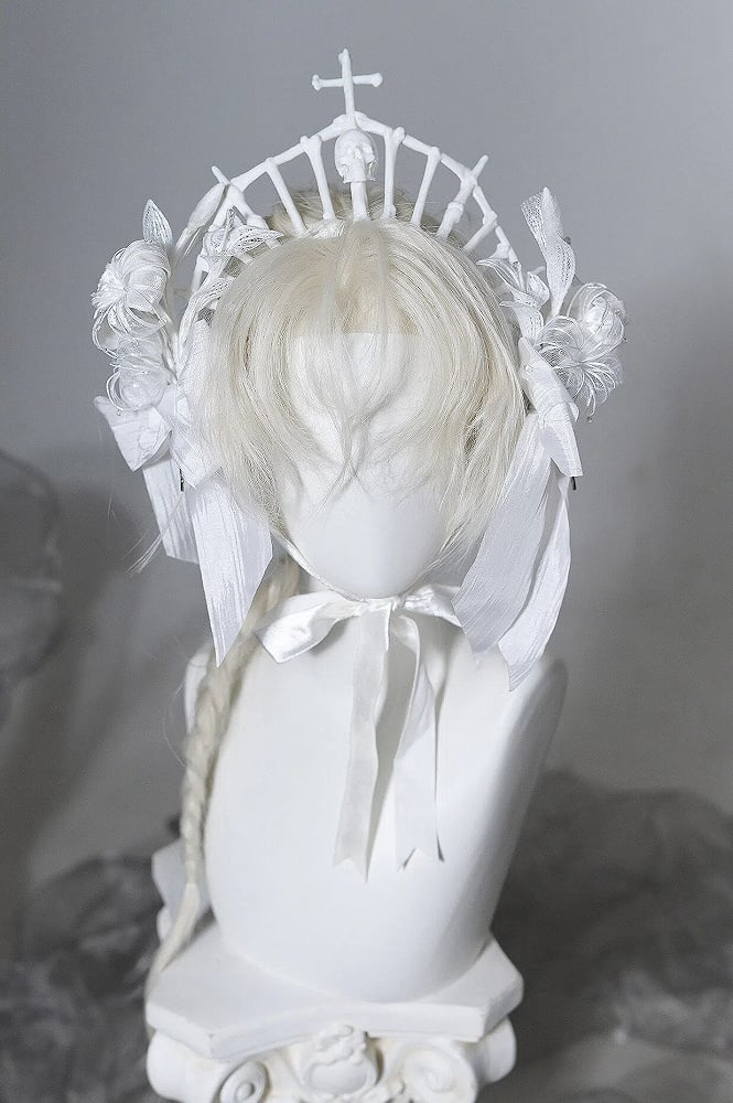 [Vorbestellung bis 8. Juni] Phantom Night Serie Gothic Kreuz Skelett Krone Kopfschmuck Stirnband