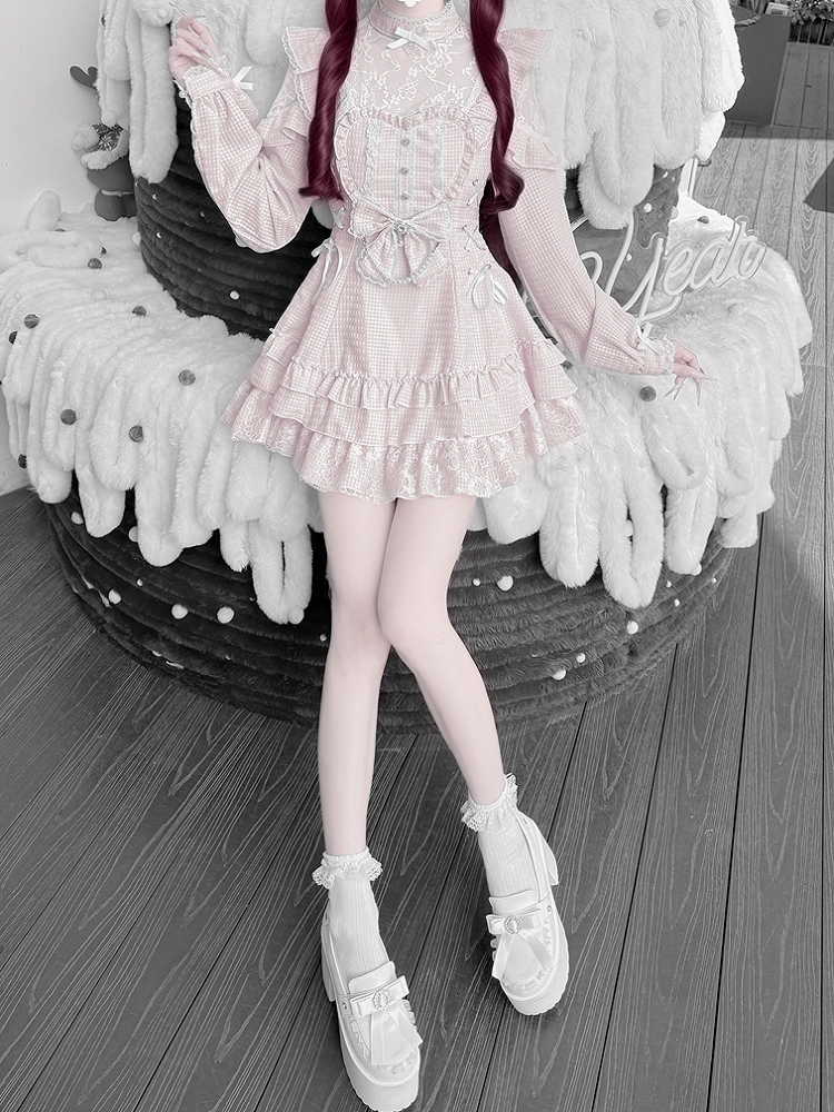 [Pre-order Deadline: April 22] Sweet and Gothic Floral Lace Ruffle Ribbon Dress Suit Full Set