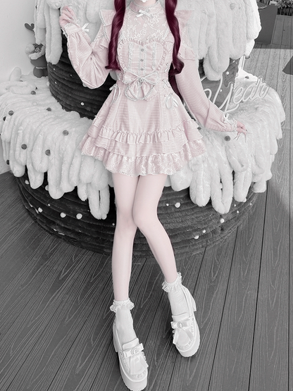 [Pre-order Deadline: April 22] Sweet and Gothic Floral Lace Ruffle Ribbon Dress Suit Full Set