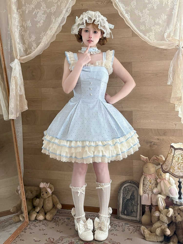 【1月29日予約締切】エレガントスイートロリータフリルリボンサスドレス＋チョーカー