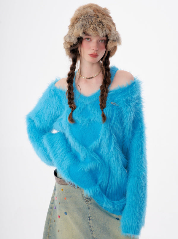 オーバーサイズスイートケーブルニット