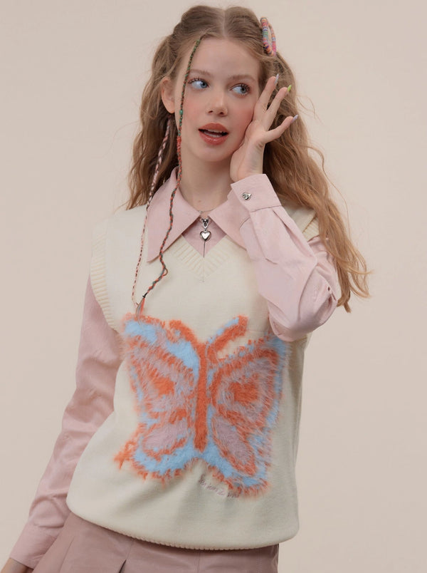 ビックカッラフルバタフライオーバーベスト