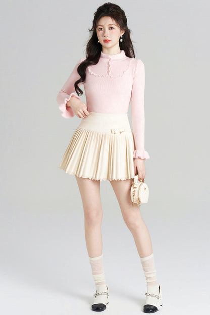 French Slim Stand Collar Top