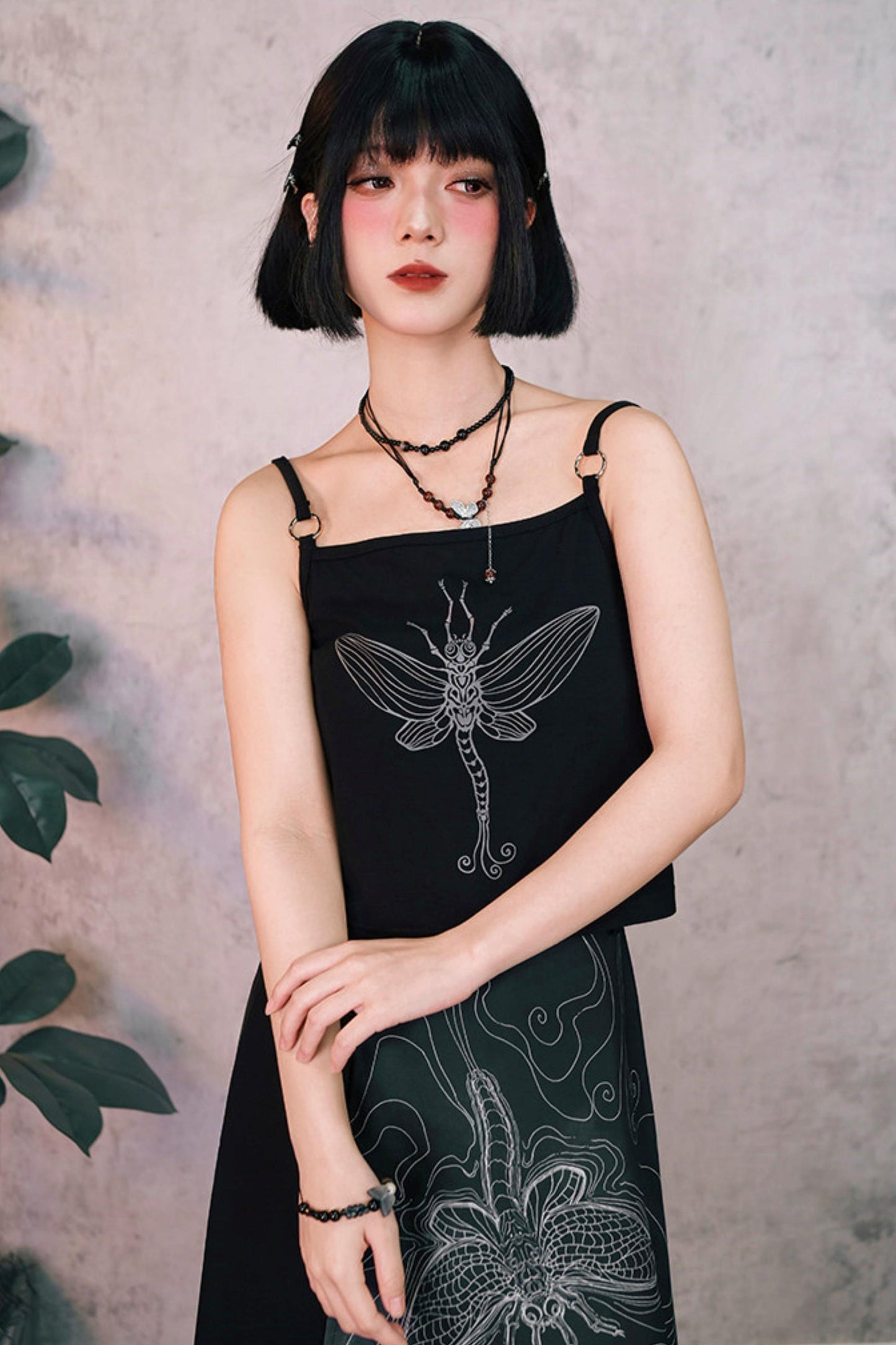 Short-Sleeved Eternity Print Top