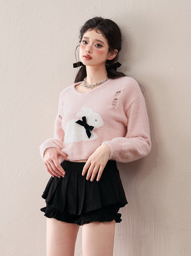 Milky Bunny Sweet Loose Mink Fur Knit