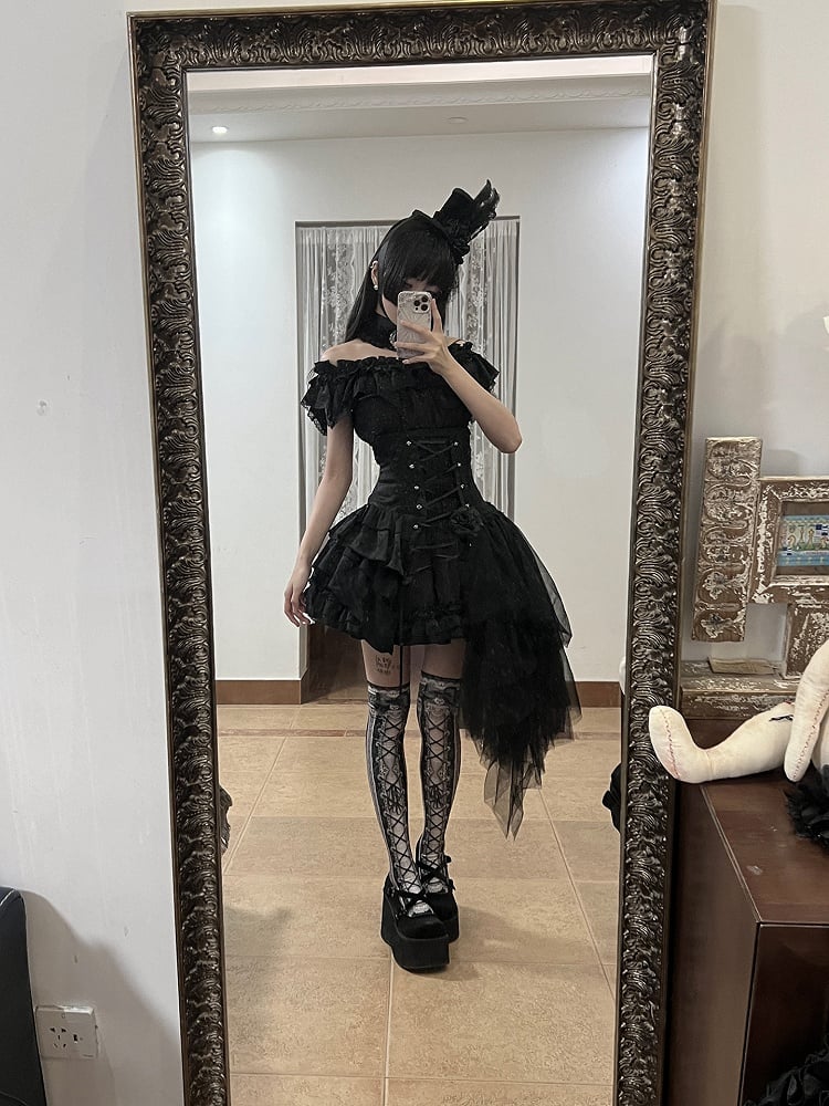 [Deadline for reservations: December 26th] witch's condition Gothic Lolita Off-Shoulder Top + Skirt + Full Set