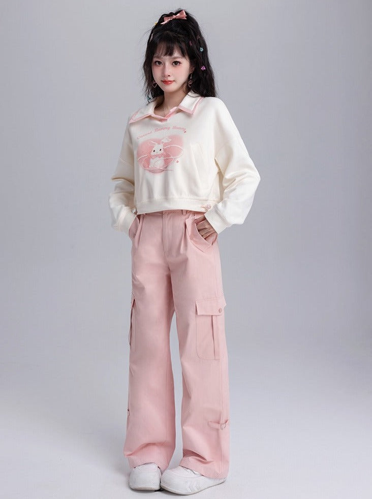 Loose Straight High Waist Cargo Pants