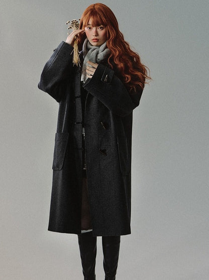 Wool Retro Classic College Style Long Wool Coat